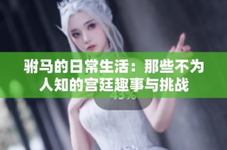 驸马的日常生活：那些不为人知的宫廷趣事与挑战