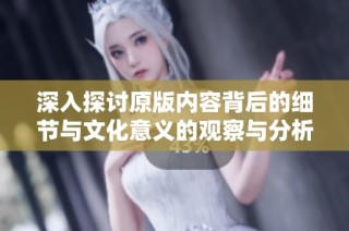 深入探讨原版内容背后的细节与文化意义的观察与分析