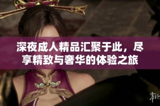 深夜成人精品汇聚于此，尽享精致与奢华的体验之旅