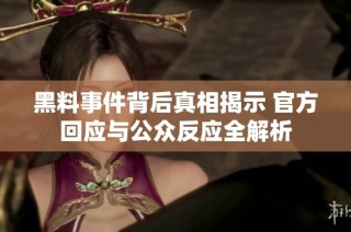 黑料事件背后真相揭示 官方回应与公众反应全解析